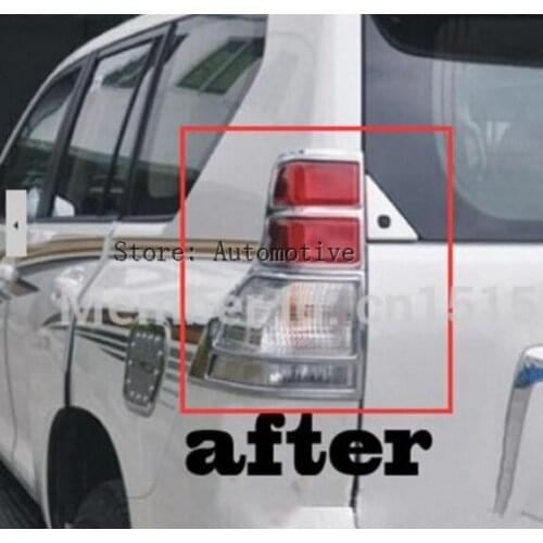 Rear back lamp cover tail light cover fit for TOYOTA land cruiser prado FJ150 2010 2011 2012 2013 abs chrome 4pcs per set