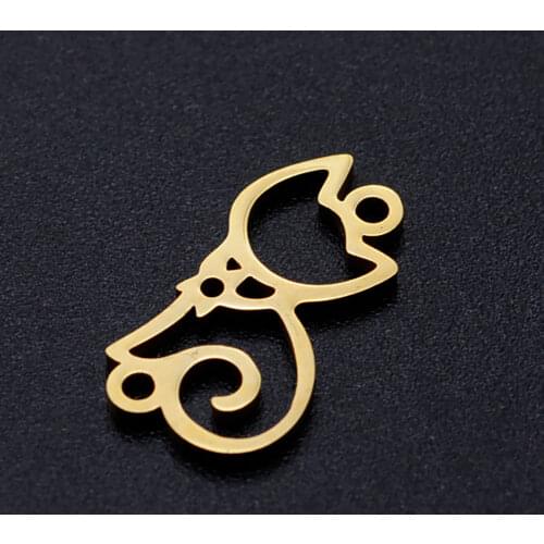 5pcs/lot Cute Cat Kitty Stainless Steel Connector Charm for Women Bracelets Making Wholesale Factory Store