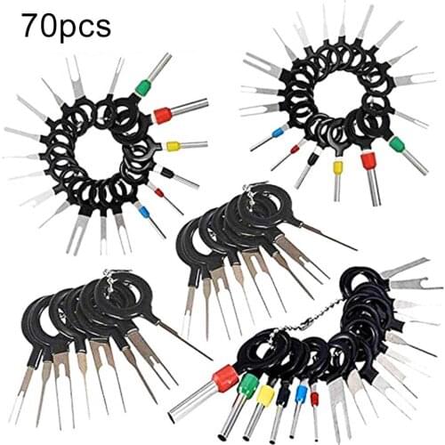 70Pcs Car Terminal Removal Tool Wire Plug Connector Extractor Puller Release Pin Extractor Kit For Car Plug Repair Tool