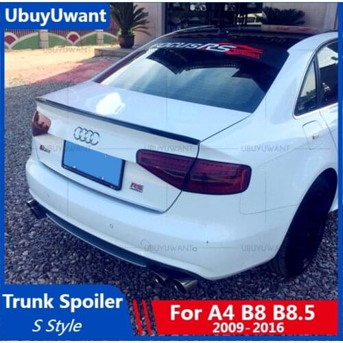UBUYUWANT Car Spoiler for Audi A4 B8 B8.5 2009 2010 2011 2012 2013 2014 2015 2016 High Quality ABS Plastic Rear Trunk Boot Wing