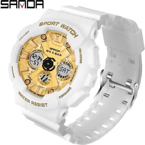SANDA Brand Fashion Lovers Men Women Watches Sports Military Quartz watches Men Waterproof S Shock Clock relogio masculino 6033