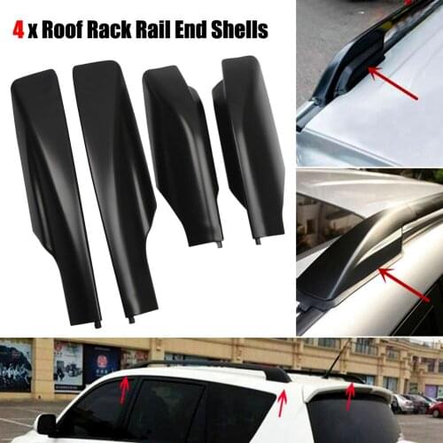 For Toyota RAV4 XA30 2006-2012 Black F&R Roof Rack Rail End Cover Shell Cap 4pcs