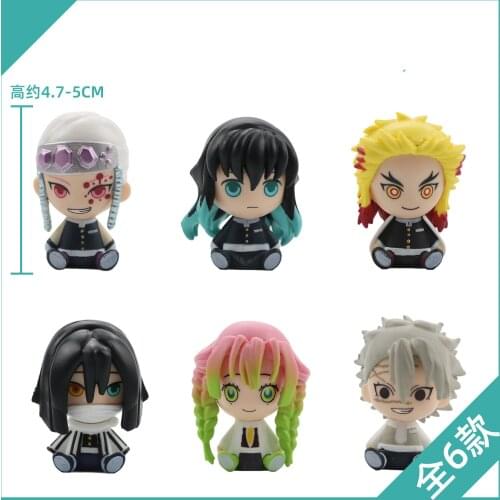 Demon Slayer Q Version Sitting Version PVC Doll Tanjiro Nidouzi Action Figure Model Toys Doll Decorations Kids Toy Gift