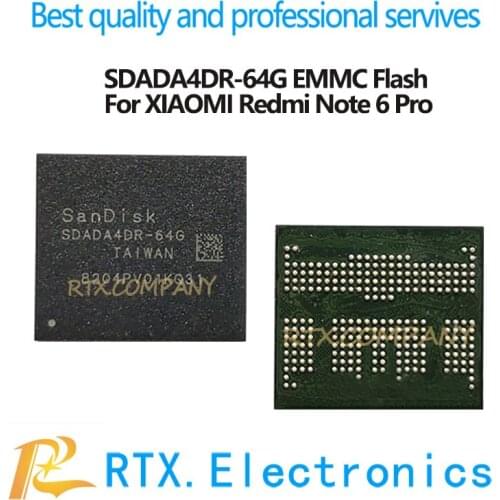 SDADA4DR-64G BGA254 EMCP 64G For XIAOMI Redmi Note 6 PRO EMMC Memory Flash Chip Mobile phone Memory Repair Replacement
