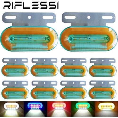 10 x 12V 24V LED Truck Trailer Side Marker Lights Turn Signal Lamp Lorry Tractor Car External Light Red White Amber Tail Lamp
