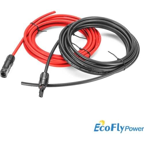 1 Pair M/F Solar Cable Connector Solar PV Cable Copper Wire with Connector Extension Cable 6/4/2.5 mm2 10/12/14 AWG 1 Pair M