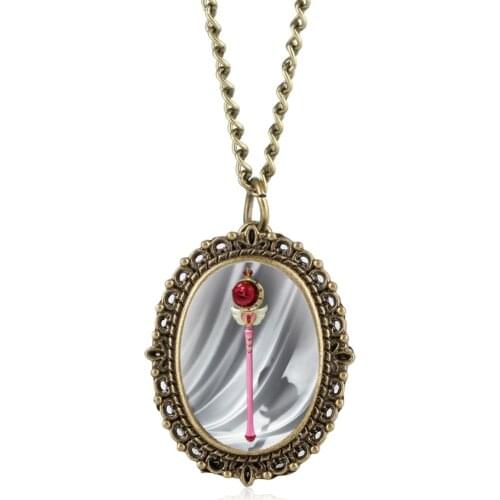 Classic Quartz Pocket Watch for Kids Ichiban Moon Pocket Watches for Girls Sailor Moon Sky Oval Watches Necklace for Child