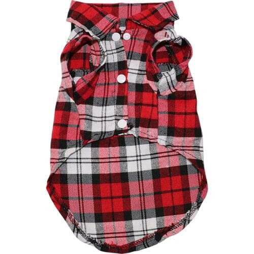 Plaid Dog Clothes Summer Dog Shirts for Small Medium Dogs Pet Clothing Yorkies Chihuahua Clothes Best Sale 11by22S1