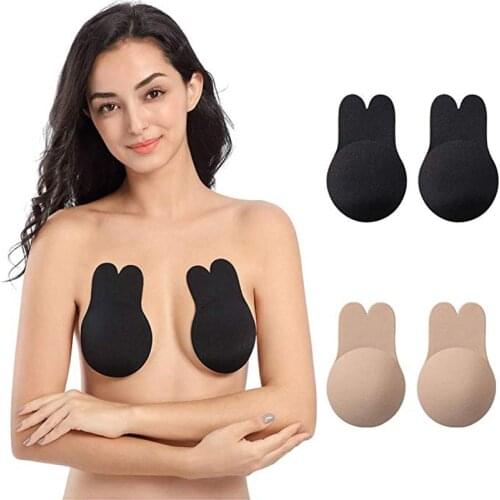Adhesive Bras For Women Silicone Lift Up Invisible Bra Tape Sexy Push Up Bra Strapless Seamless Sticky Rabbit Bra Plus Size
