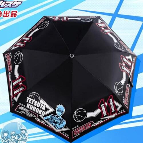 Kuroko No Basketbal Official Licensed Portable Rain Umbrellas Kuroko Tetsuya Safety Reflective Light Pencil Umbrella Seirin
