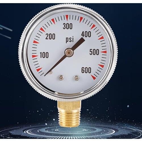 Practical 600PSI Bottom Entry Hard Oil Air Water Pressure Gauge 1/4NPT Air Pressure Gauge High Performance for Air Pump