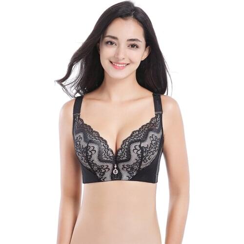 MengShan push up bra PP Point Palm Graphic Supporter bras for women CDE fattening cup lingerie Sexy lace big size bra 110E 115E