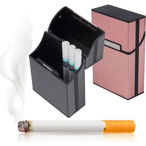 Mens Cigarette Case Brushed Metal Cigar Storage Box Newest Hot Aluminum Tobacco Storage Holder