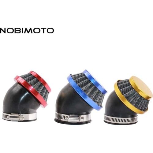 NOBIMOTO 35/38/42/45/48/52/58mm ATV PIT DIRT BIKE 45Degree Cleaner Air Filter Pod Cleaner Motorcycle Parts 2KL014