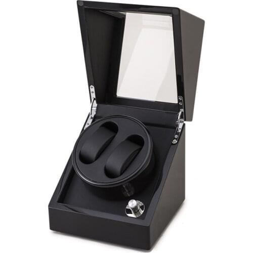 New 2 Slots Watch Winder Black Automantic Mechanical Watch Winders Fashion Mens Watch Storage Case Brand Gift Winder W075