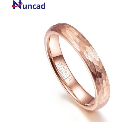 Nuncad gold rings 4MM wide wedding band mens jewelry Engagement Rings tungsten rings Dropshipping T069R