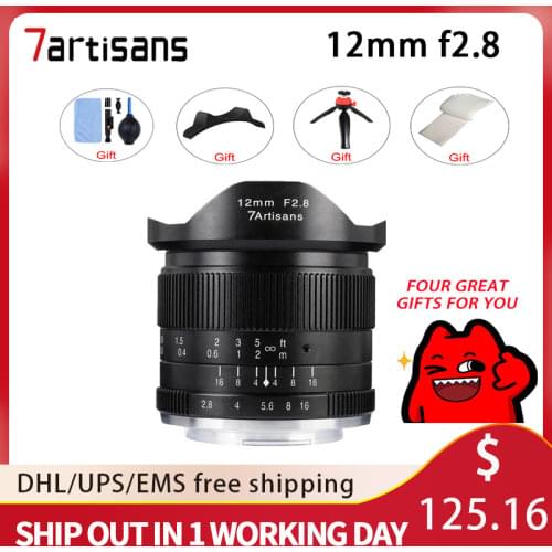 7artisans 12mm f2.8 APS-C Ultra Wide Angle Fixed Focus Lens for Canon EOSM Fuji X M43 Sony E Mount Cameras A6500 A6300 XT2 M50