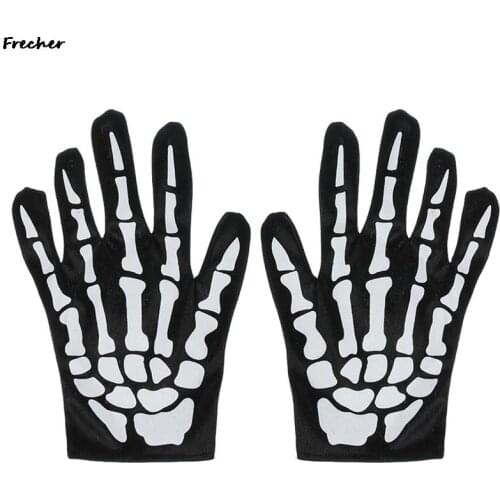 Unisex Halloween Skeleton Skeleton Gloves Performance Gloves Cosplay Dress Up Gloves Fashion Comfortable Five-finger Gloves
