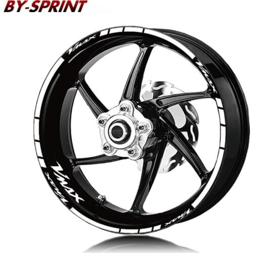 For YAMAHA VMAX V-MAX vmax Motorcycle Stripes Waterproof Reflective LOGO Wheel Stickers Front Rear Tire Decals Stickers Set