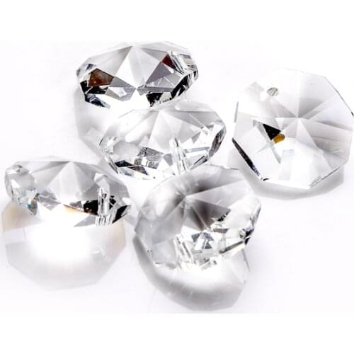 18mm Clear 900pcs Crystal octagon bead, K9 crystal 1 holes, Diy Wedding & home decoration, Crystal Accessories chandelier parts