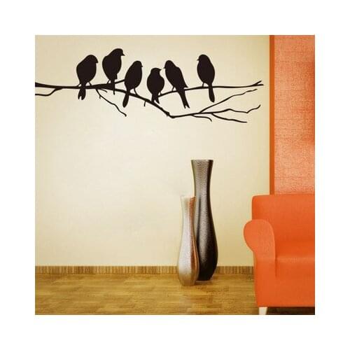 DIY 3D Abstract Black Bird on the Branch Vinyl Wall Stickers Modern Home Decals Living Room Decoration Wall Decor Wall Art Adesi