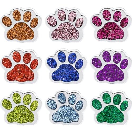 9 Color Crystal Dog Claw Slider Charms Fit Pet Collar DIY Wristband & Bracelet Accessory Making Wholesale