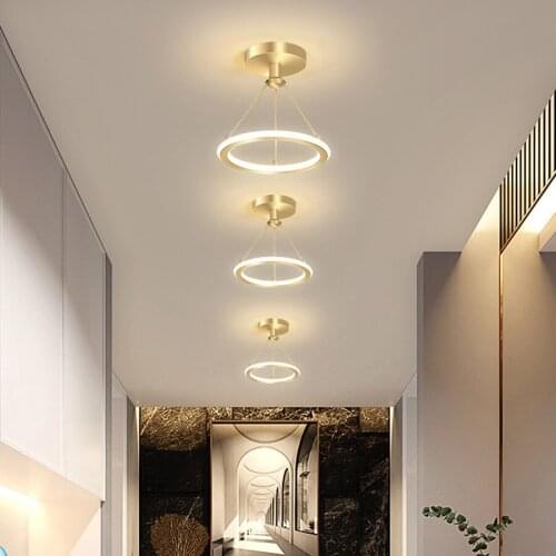Modern LED Chandeliers Lamps Bedroom Living Room Corridor Aisle Ring Pendant Lights Decor Ceiling Lustre Mount Luminaire