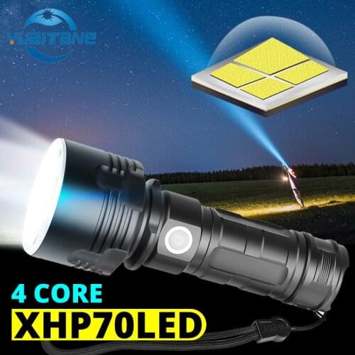 Super Powerful LED Flashlight XHP70/L2 Tactical Torch USB Rechargeable Waterproof Lamp Ultra Bright Lantern 26650 for Camping