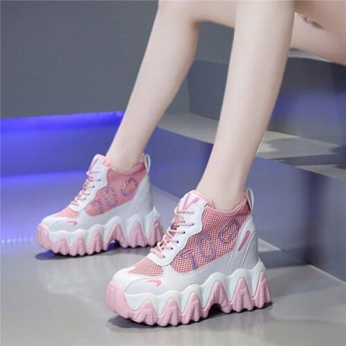 Size 34-39 Women Shoes Round Toe Cross strap Thick Bottom Platform Hidden Shoes Vulcanized Shoes leisure Ladies Footwear