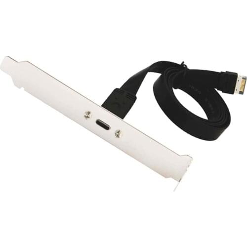 USB 3.1 Type C Front Panel Header Extension Cable,Type E to USB 3.1 Type C Cable,Internal Adapter Cable,with Panel(50cm)