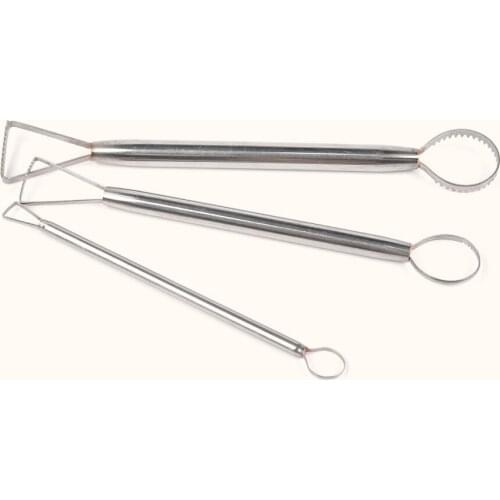Pottery sculpture trimming tool Stainless steel double-headed tooth trimming tool for scraping and trimming texture clay tools