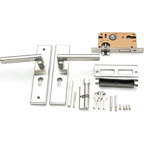 Indoor Door Lock Stainless Steel Front Back Lever Door Lock with Keys