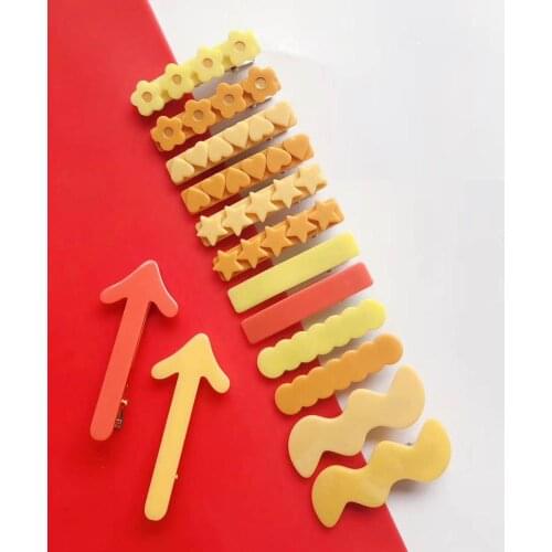 Yellow orange white cute fancy fashion alligator hair clips accessories decorations for women girls
