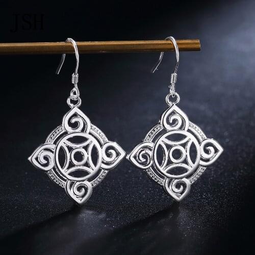 Promotion Bohemia cute lady retro women silver color earrings high quality fashion classic jewelry charms wedding ALE011
