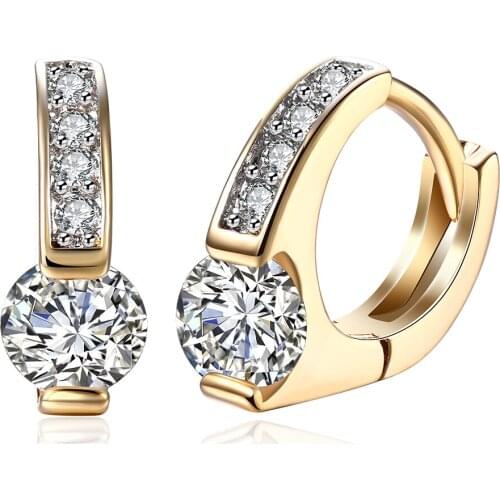 ZEMIOR Champagne Gold Luxurious Stud Earrings For Women Cubic Zirconia Round Imitation Pearl Earring Anniversary Fashion Jewelry