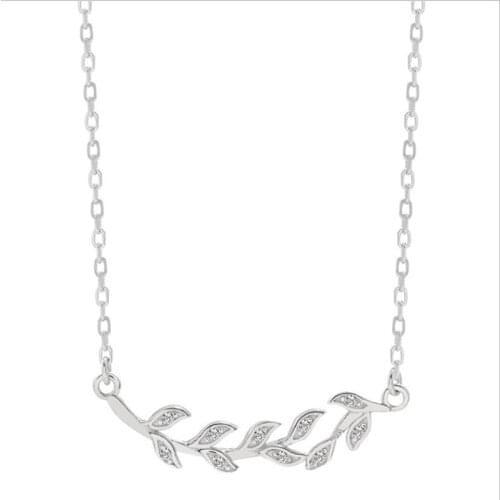 Shinning Zircon Branches Pendant Necklace For Women Jewelry Trendy Silver 925 Princess Choker Necklace Female Accessories Lady