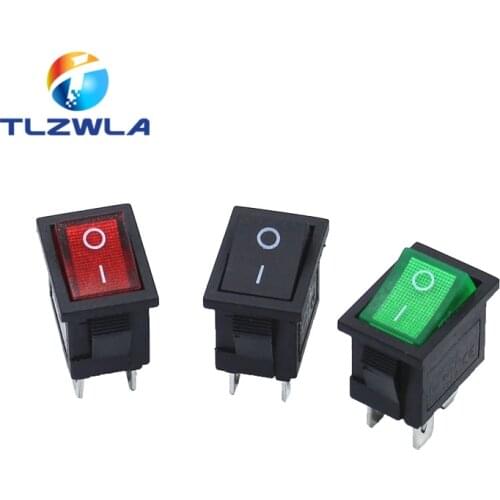 1pcs KCD1 LED ON-OFF 4 Pin Boat Car Rocker Switch 21*15mm 6A/250V 10A/125V AC Black Red Green Light Siwtch