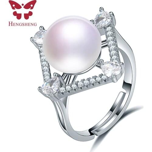 10mm Genuine Natural Pearl Ring 925 Sterling Silver Rings for Women Anniversary Ring Wedding Rings Silver 925 Jewelry 2021
