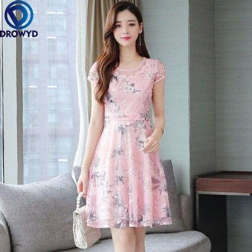 2021 Elegant Pink Mesh Sweet Mini Dresses Spring Summer Plus Size Print Vintage Runway Short Dress Women Bodycon Party Vestidos