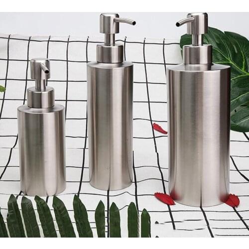 250ml 350ml 550ml Kitchen Soap Dispenser for Detergent Lotion Pump Bottle Bathroom Round Shampoo Foam Dispensers Stainless Steel