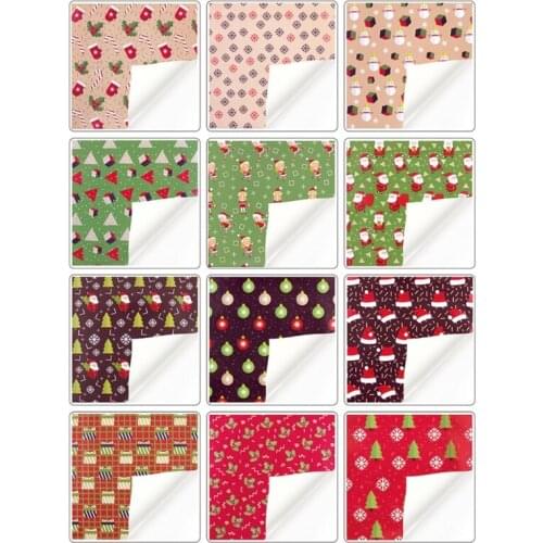 27RE 1 Set Christmas Element Gifts Wrapping Paper DIY Handmade Present Packing Kraft Wraps for Xmas Party Holiday Wedding