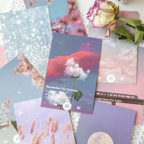 30 Pcs/Set Fireworks World Series Postcard Moon and Clouds INS Style Scenery Gift Message Card Birthday Greeting Cards