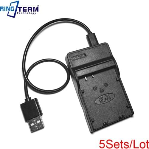 5Sets/Lot BLN1 BLN-1 Battery USB Charger for Olympus Digital Cameras OM-D E-M5 / II OM-D E-M1 PEN E-P5
