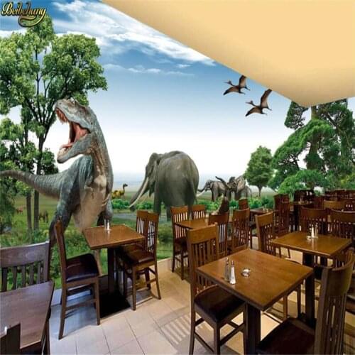 Beibehang Custom Photo Wallpaper Mural Crossing Time and Space Dinosaur Jurassic 3D Backdrop Wall papel de parede Wall paper