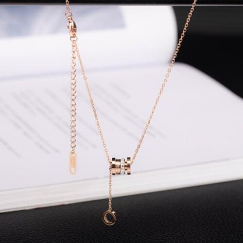 316L Stainless Steel Zircon Small Waist Pendant Charms Chain Choker Necklace For Women Fashion Fine Jewelry Party Gifts SAN520