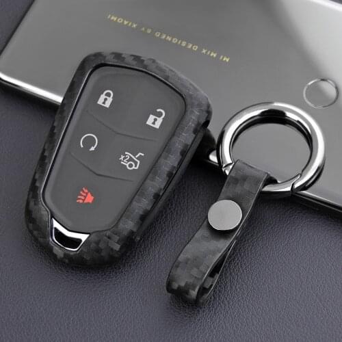 1PC For Cadilla CTS-V Gram Key Case Clasp Ring xt5 Matte Black XTS Carbon Fiber CT6 Buckle Fashion XT5