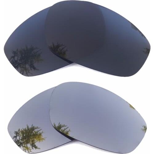 Black & Silver Mirrored Polarized Replacement Lenses for Blender Frame 100% UVA & UVB