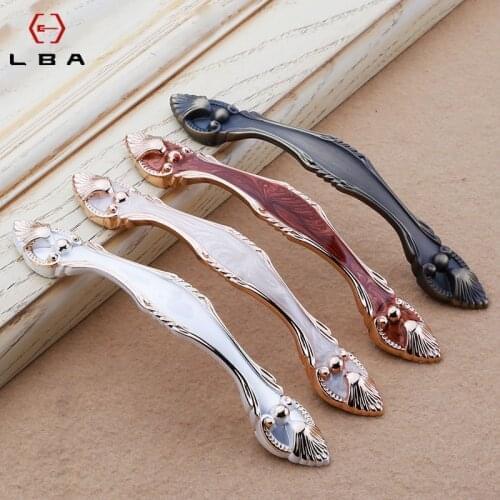 Zinc Alloy Decorative Furniture Knobs Amber White Red Brushed Drawer Flush Door Handle Bedroom Cabinet Indoor Pulls Handle