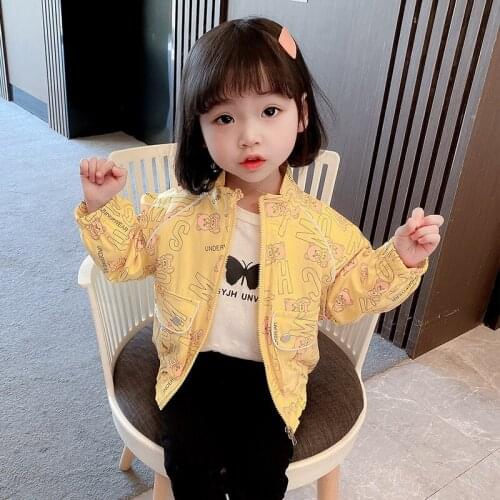 Girls Babys Kids Coat Jacket Outwear 2021 Printed Spring Autumn Overcoat Top Sport Zipper Princess Toddler Childrens Clothing