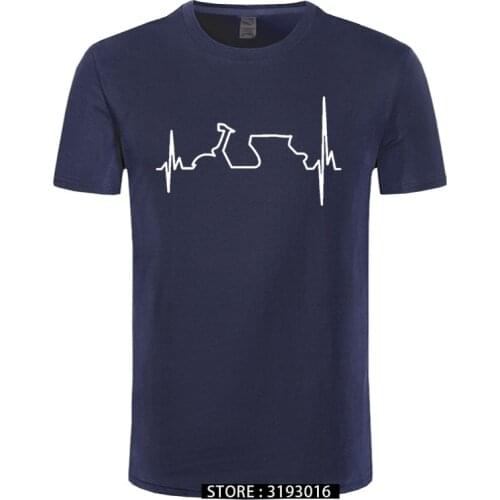 Funny Vespa Heartbeat T-shirts Men Harajuku Shirt Hip Hop Tees Tops Harajuku Streetwear Fitness